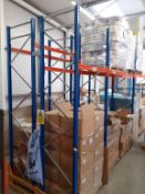 8 bays of Pallet Racking Comprising 10 x uprights (4000mm) and 18 cross beams (6 x 3700mm),(8 x 2700