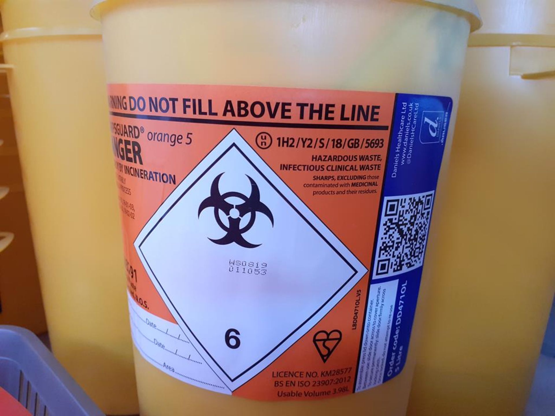 Shelf to contain various sizes Hazardous Waste/Infectious Clinical Waste Buckets - Image 3 of 3