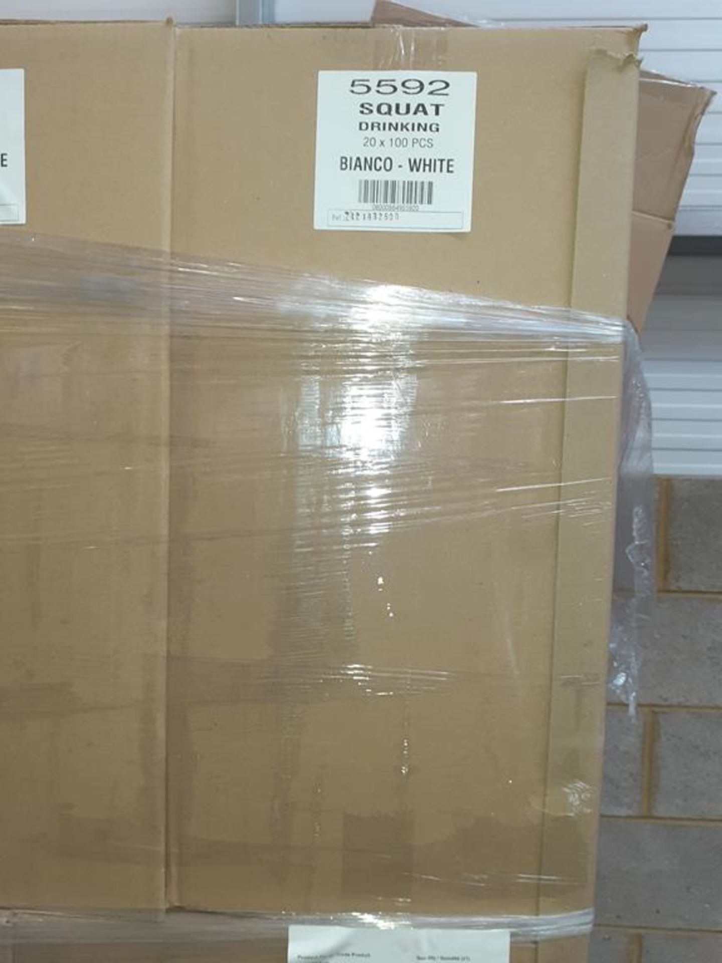 Pallet of White Plastic Cups (approx 30 boxes, 20 x 100pcs per box) - Image 2 of 4