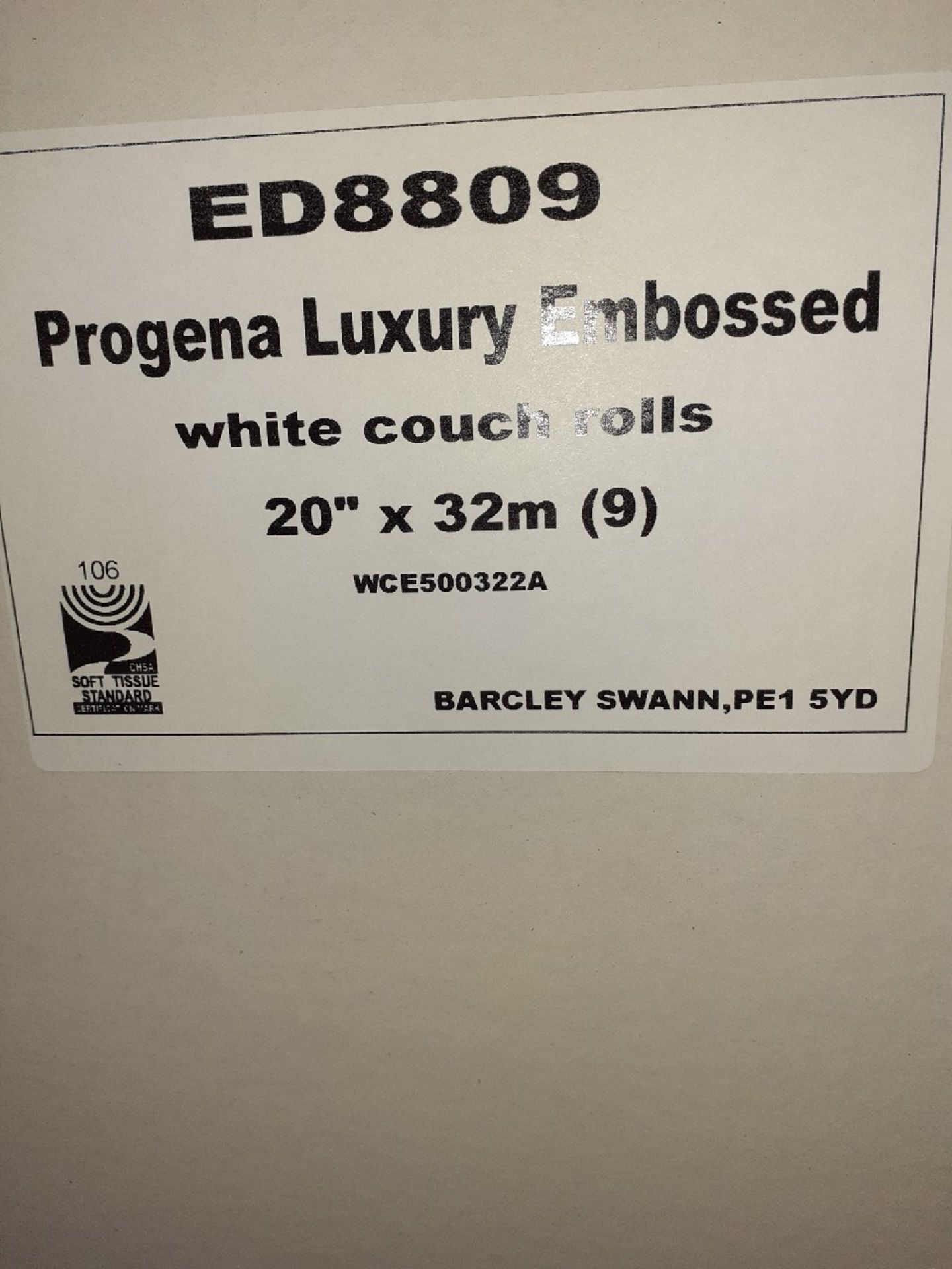 19 x boxes Progena Luxury Embossed white couch roll - Image 4 of 4