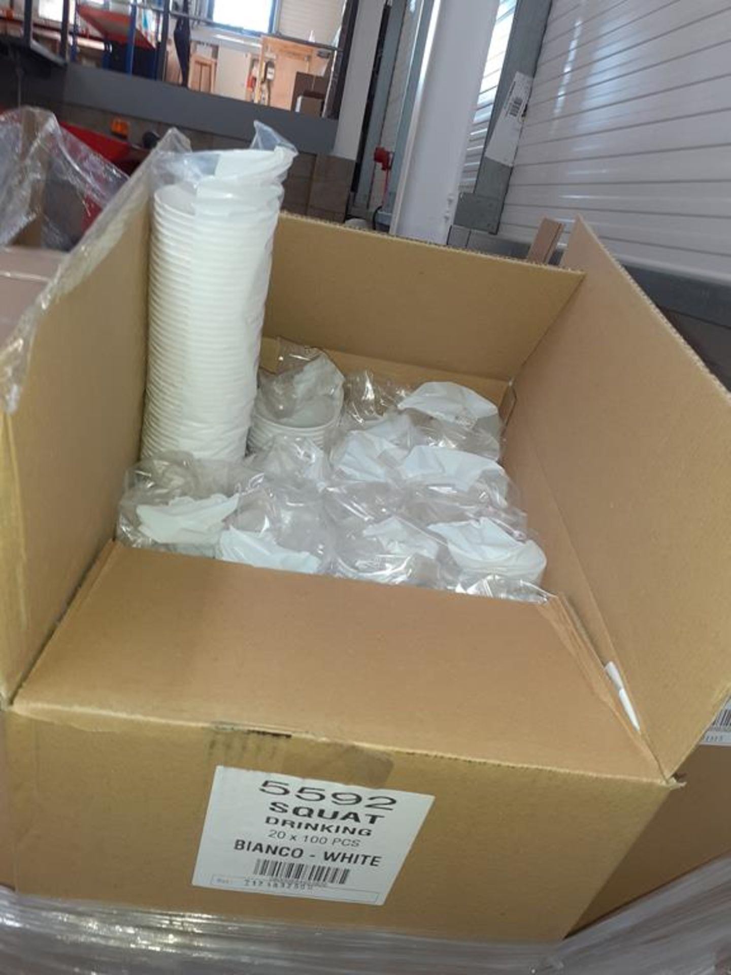Pallet of White Plastic Cups (approx 30 boxes, 20 x 100pcs per box) - Image 3 of 4