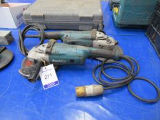 2 x Makita 9in Angle Grinder, 110v