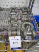 6 x Purple Pin Bow Shackles, 6.5T Capacity