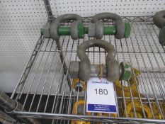 3 x Green Pin Bow Shackles, 9.5T Capacity