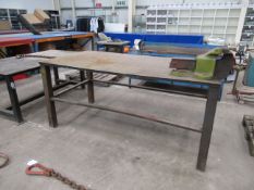 Steel Fabricated Work Bench 2m x 1m with No 8 Vice