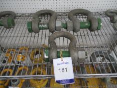 3 x Green Pin Bow Shackles, 12T Capacity