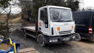 Iveco Euro Cargo 75 E17, Registration HX55 LGC – V5 Document (no keys or batteries) with Hiab XS 055