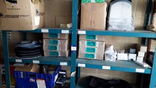 2 x Racks and contents to include quantity of Cavity Floor Boxes ad various consumables.
