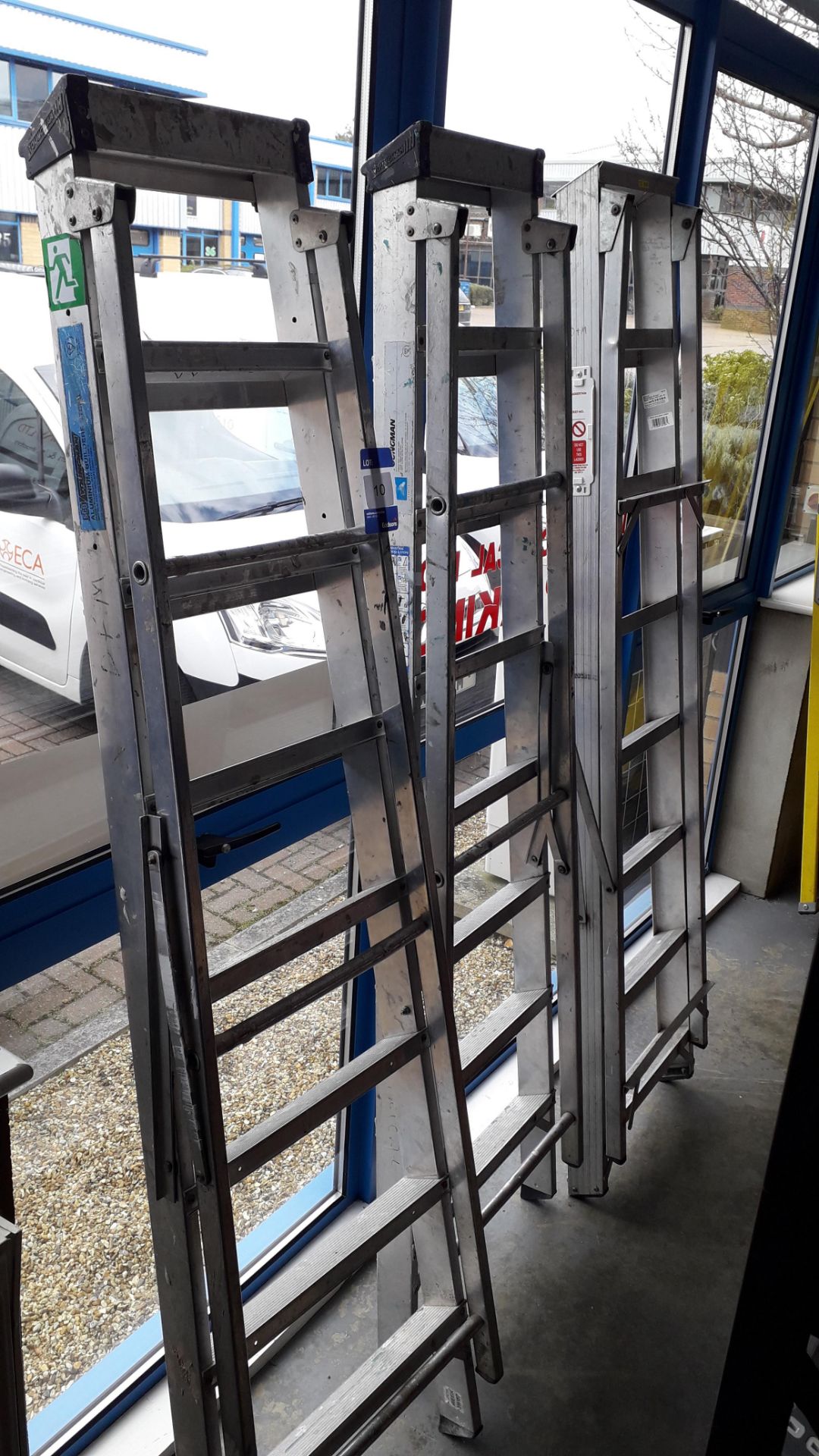 3 x Youngman Aluminium 8 Tread Step ladders