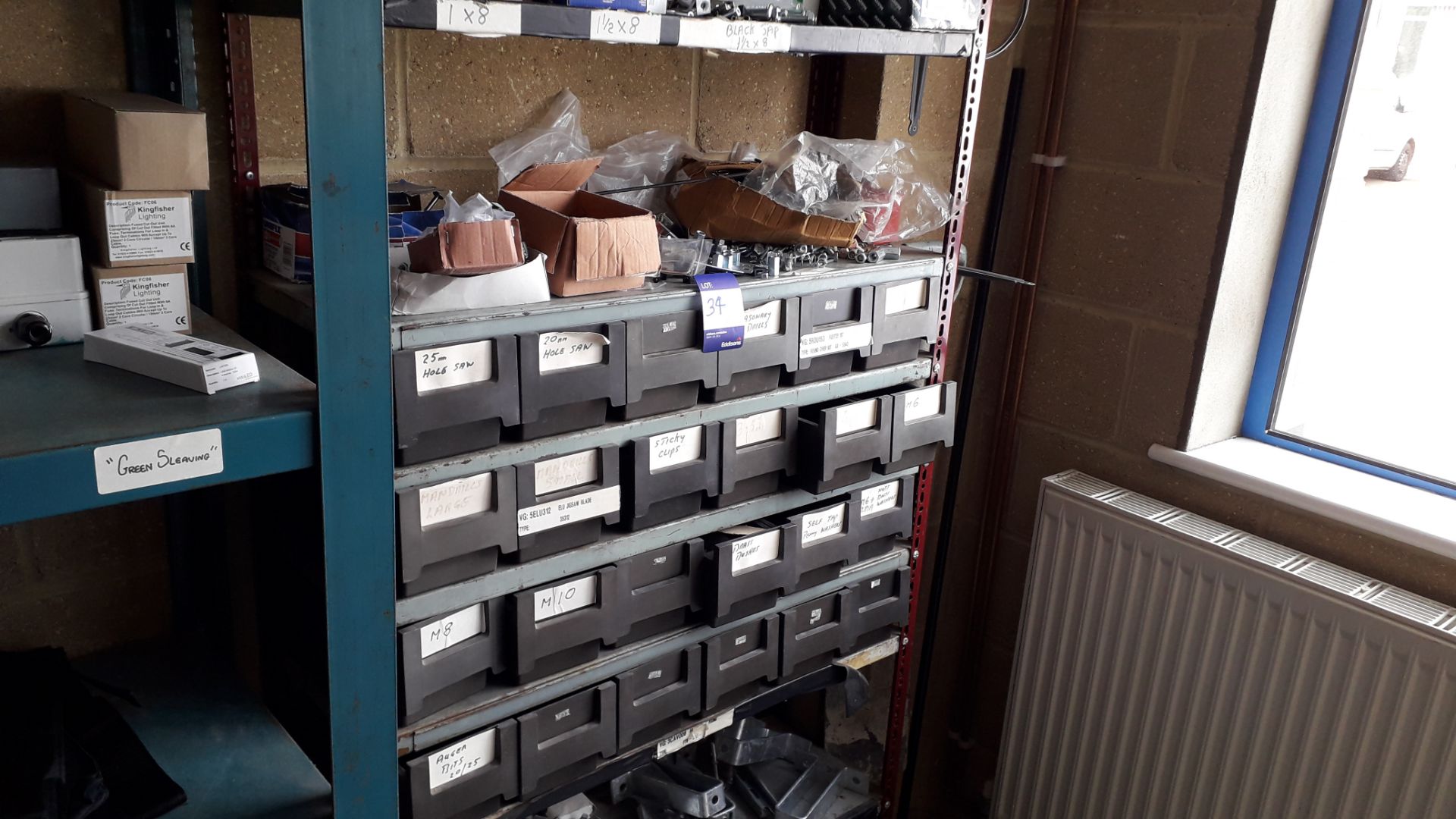 2 x Racks and contents to include quantity of Cavity Floor Boxes ad various consumables. - Image 2 of 8