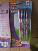 280 x New & Packaged Packs of 4 Paw Patrol Gel Pens