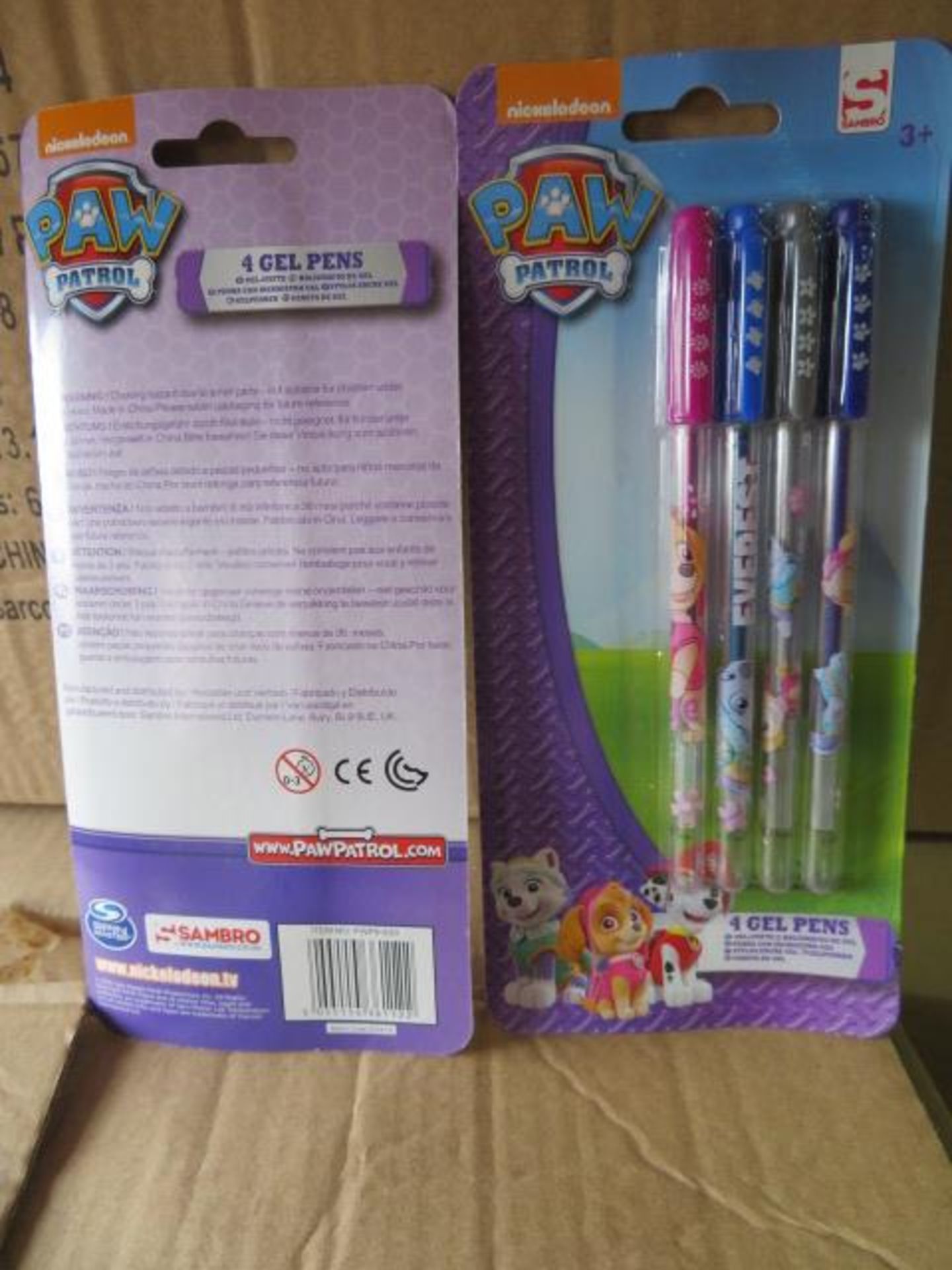 280 x New & Packaged Packs of 4 Paw Patrol Gel Pens - Image 2 of 2