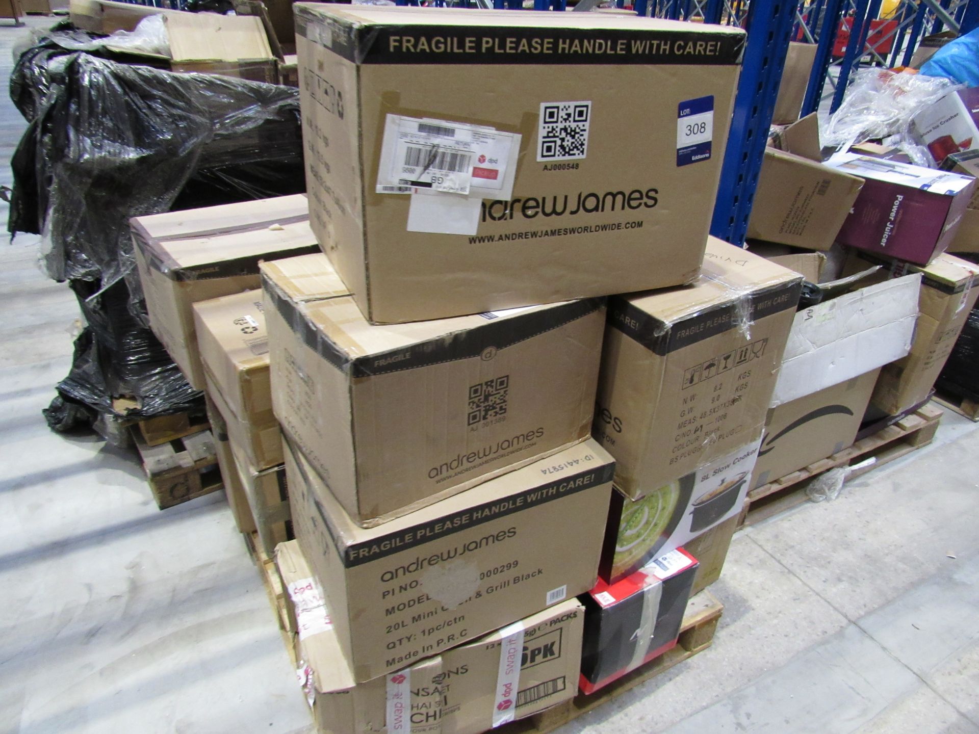 Quantity of Customer Returns to Pallet, items not tested. This lot may include both working and