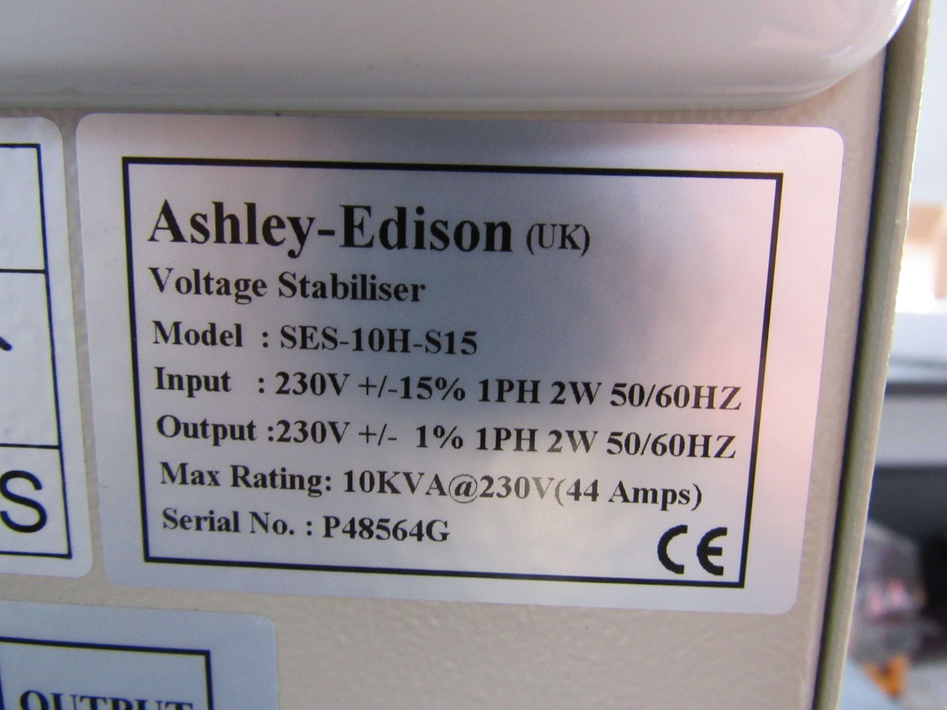 Ashley-Edison SES-10H-S15 Automatic Voltage Stabiliser - Image 2 of 3