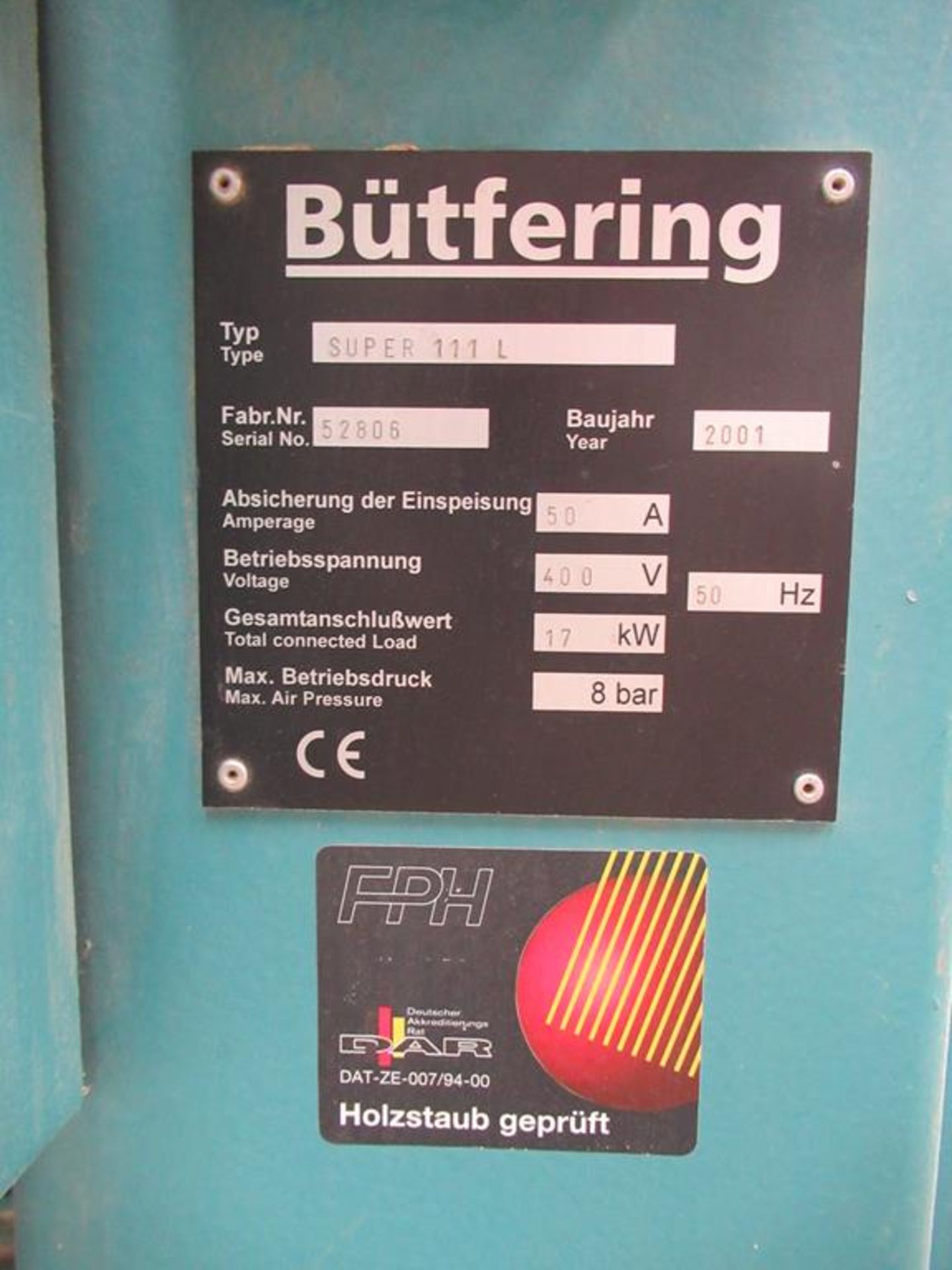 2001 Butfering Super 111 L Wide Belt Sander - Image 5 of 6