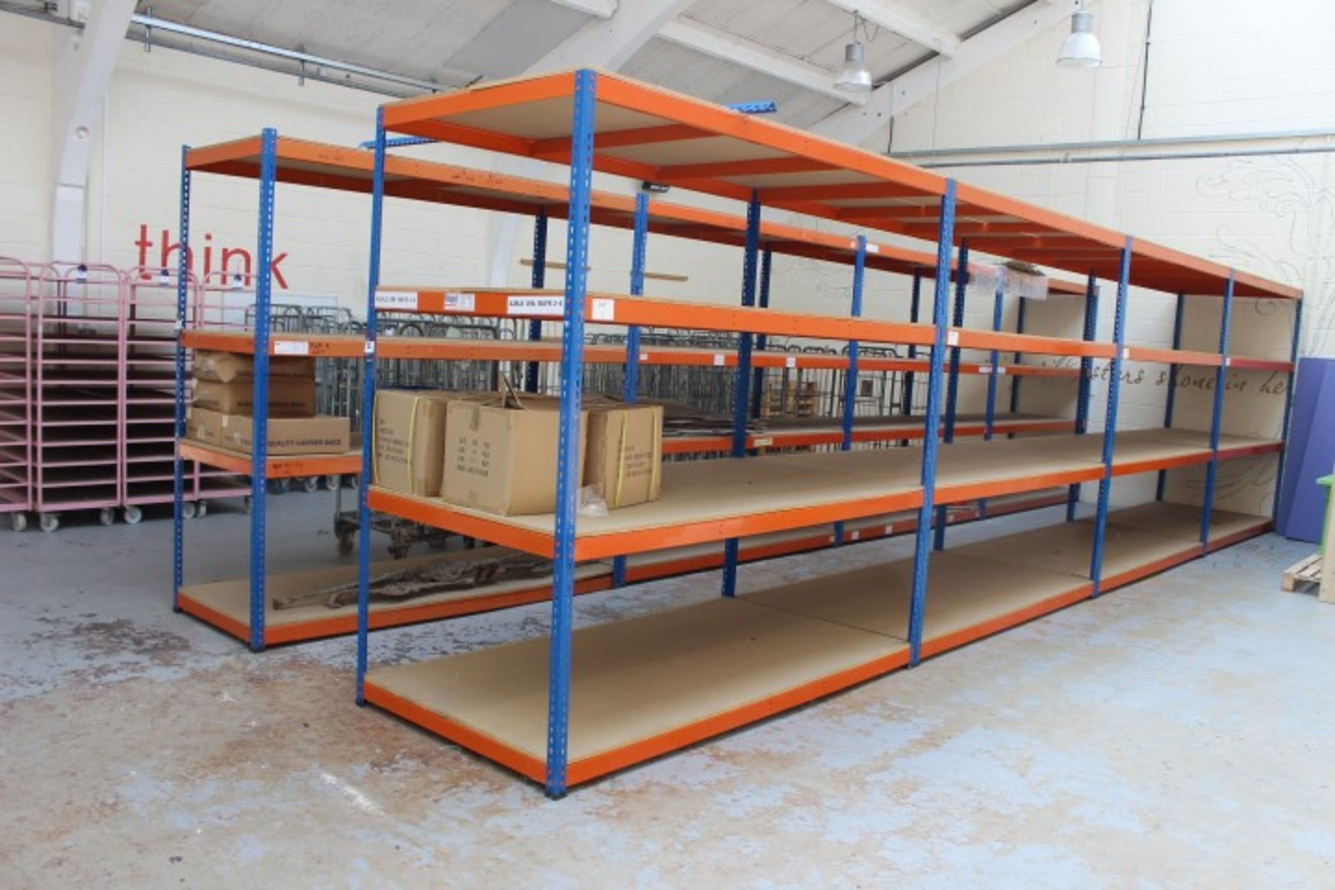 4 bays of Racking, 36in depth and 4 bays of Racking, 48in depth