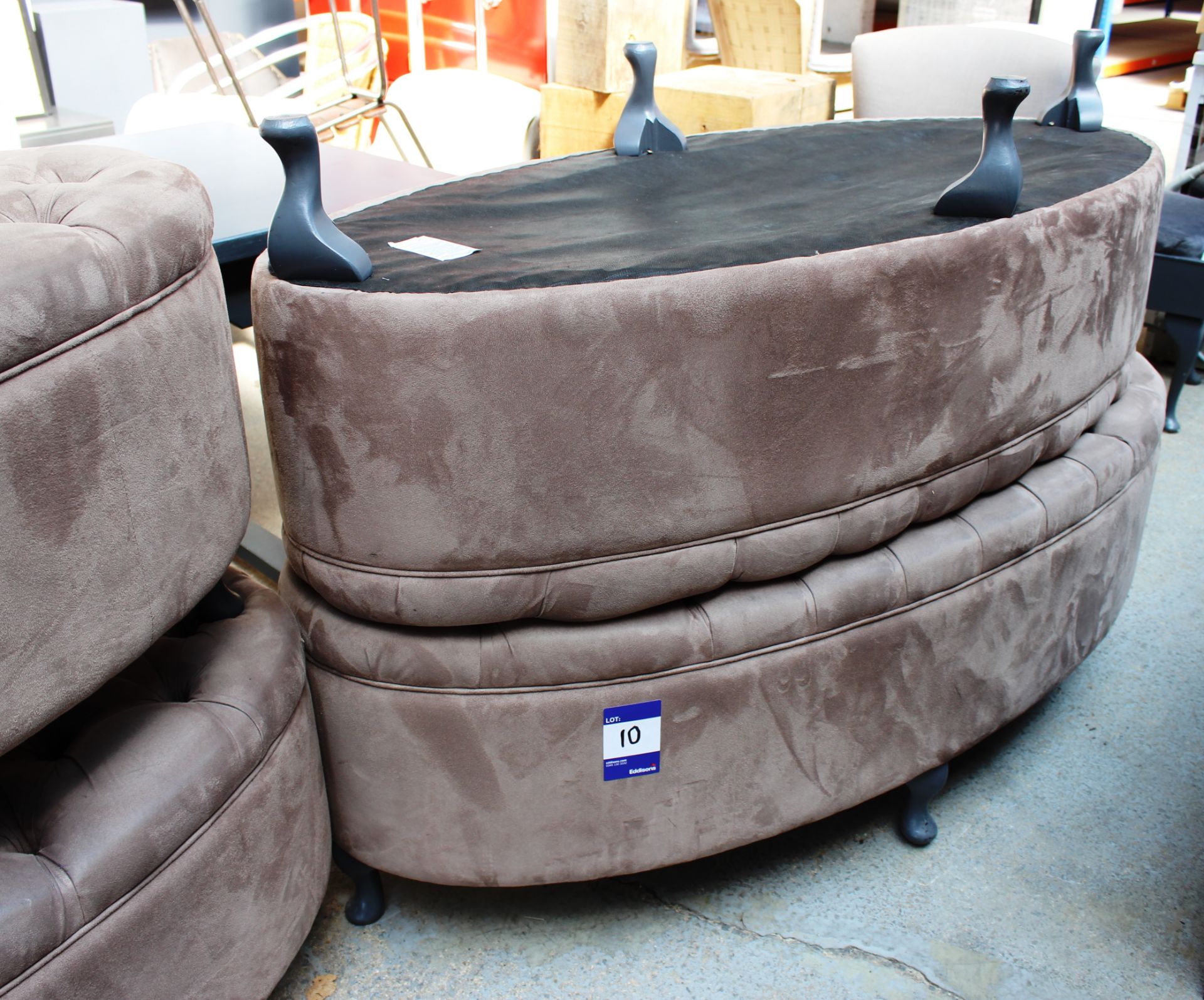 Pair of padded Pouffe/Seats, velour finish