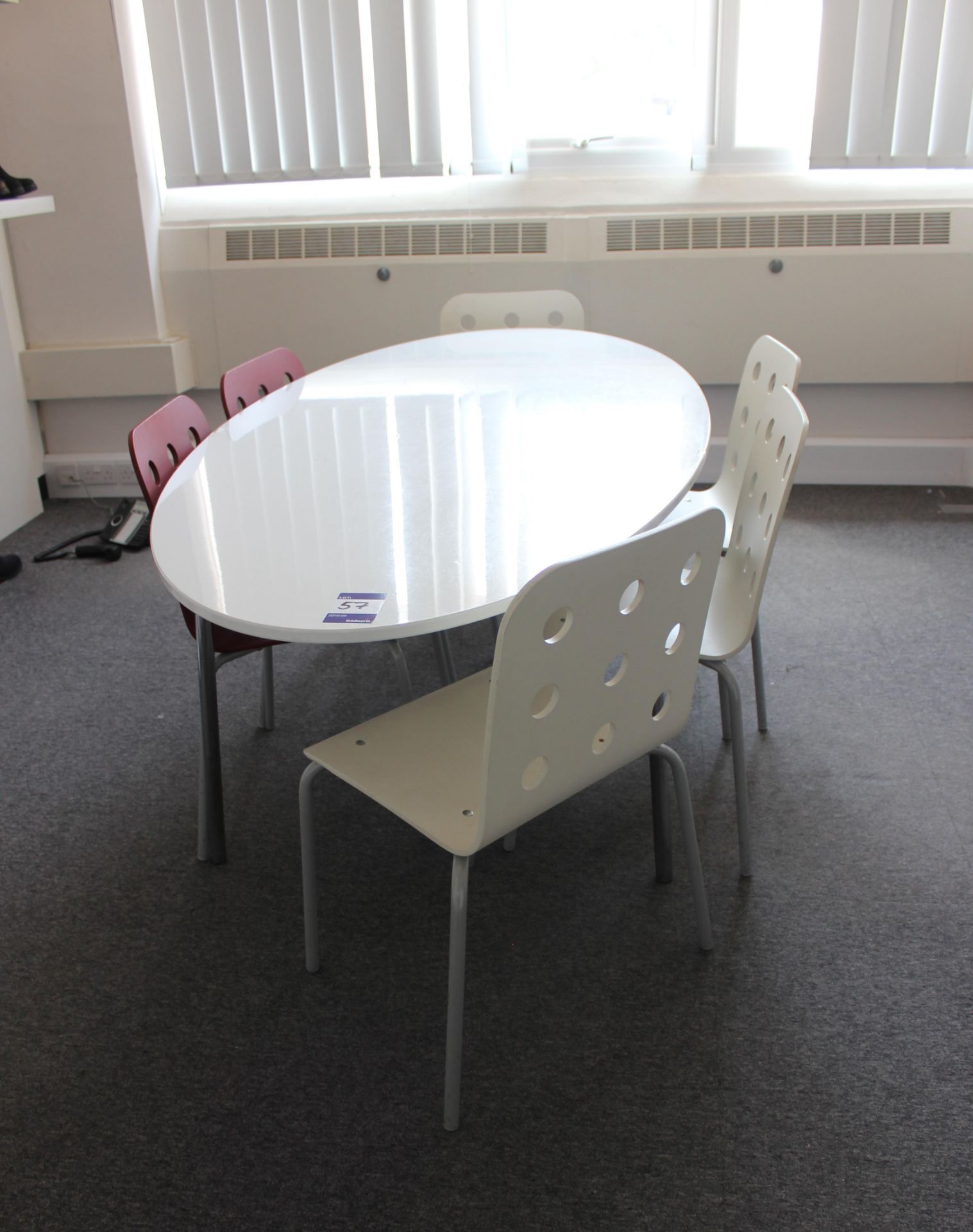 Oval laminate Meeting Table and 6 Chairs