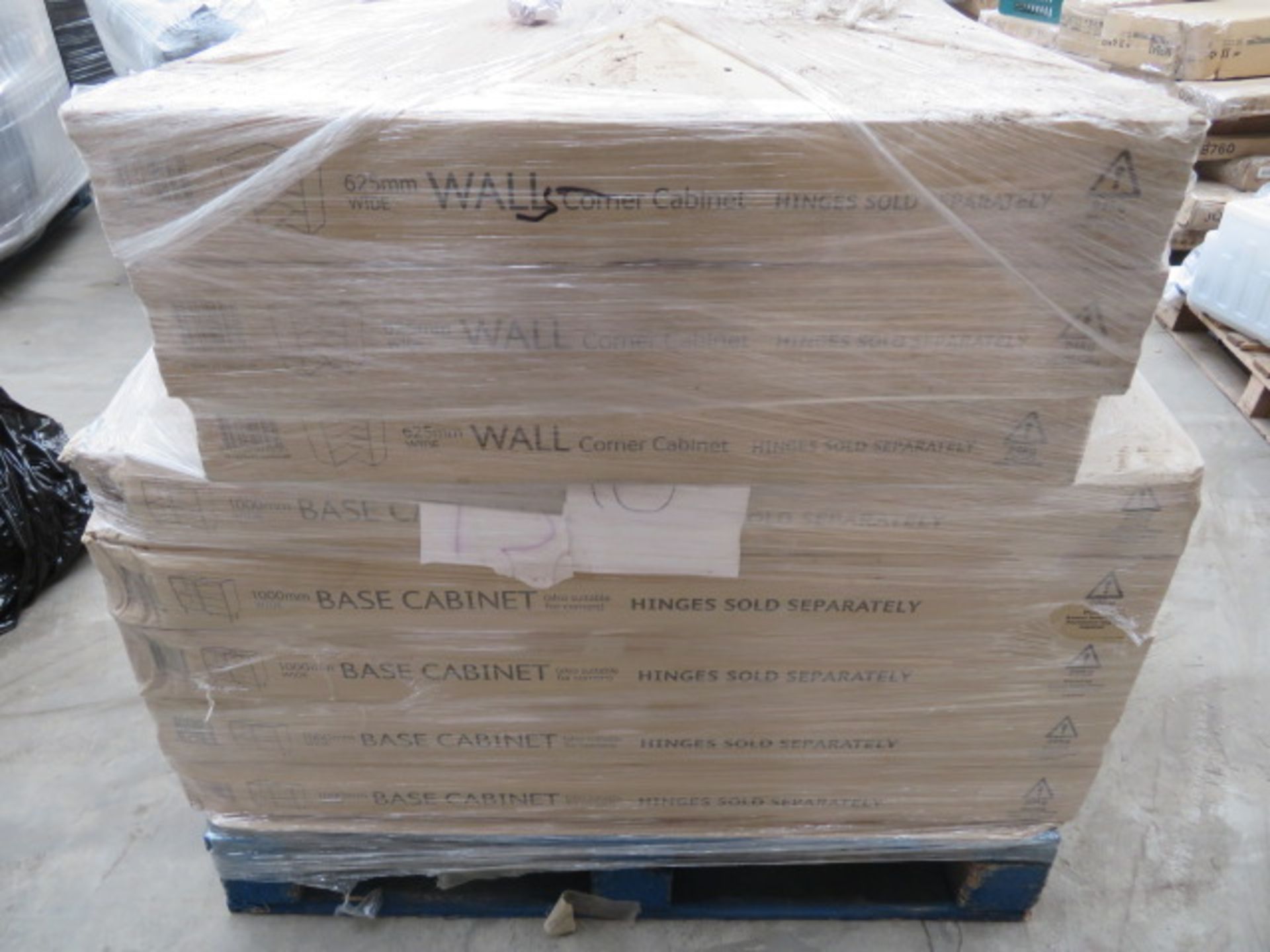 (E13) Pallet to contain approx. 16 items of kitchen stock to include: 11 x 1000mm base cabinets, 6 x