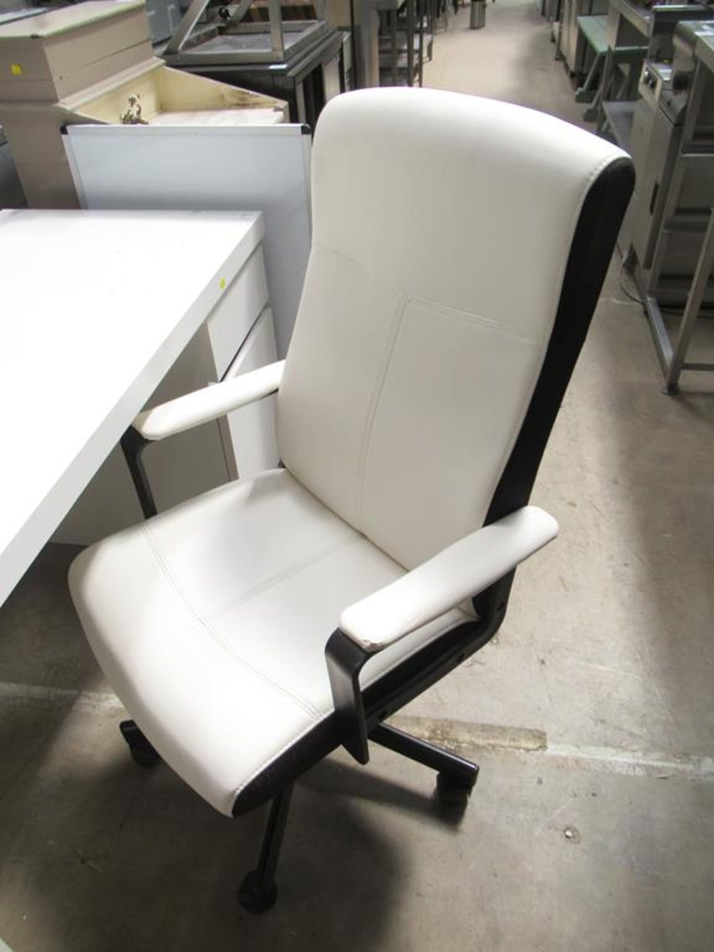 A White Wooden Desk with Operator Chair - Image 2 of 2