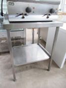 A Single S/Steel Preparation Table with Splashback and Under Tier