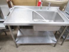 A S/Steel Single Sink Unit with Under tier