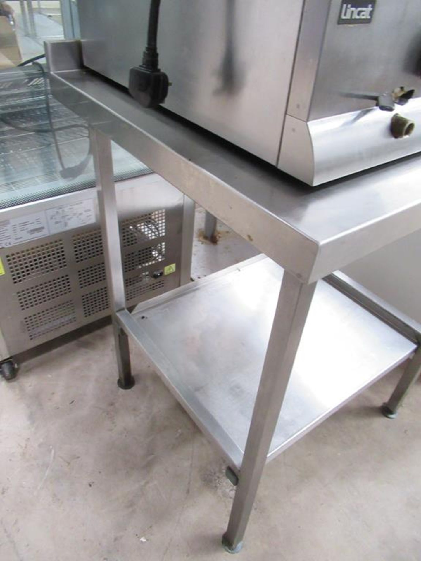 A Single S/Steel Preparation Table with Splashback and Under Tier - Image 2 of 2