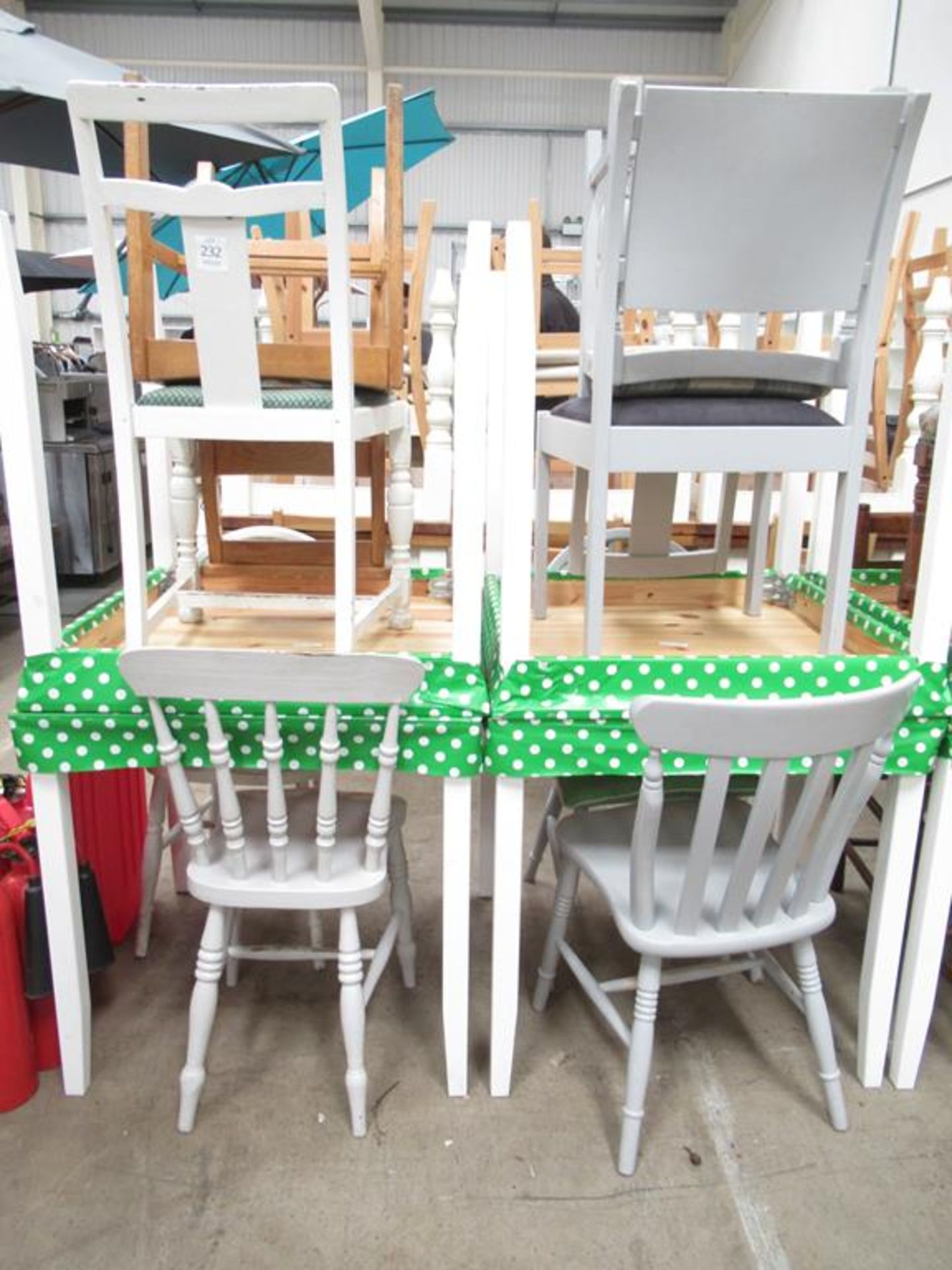 4 x Square Café Tables and 8 none matching chairs