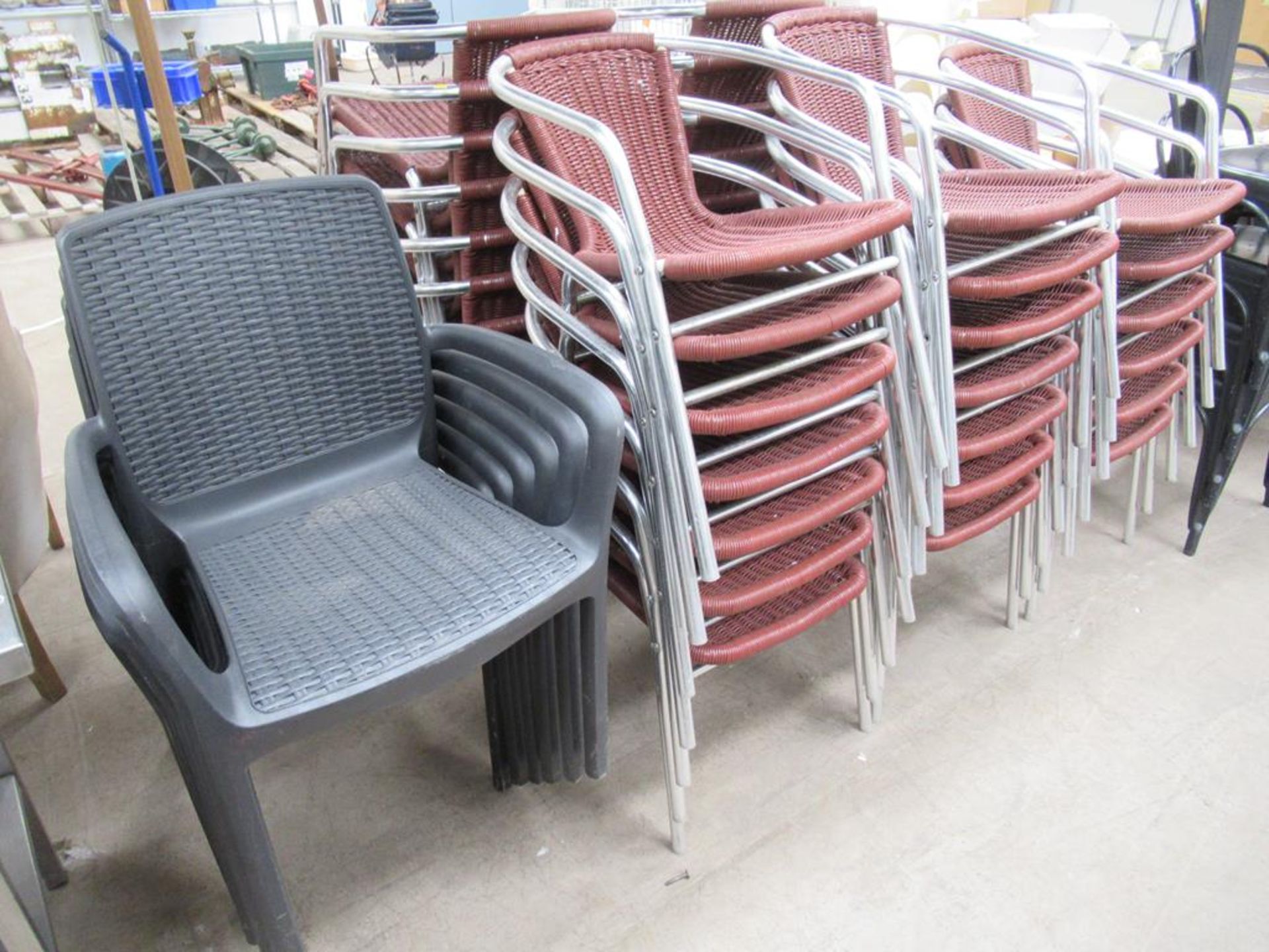 34 x Matching Stackable Chairs, 4 x High Chairs and other various Café Chairs - Image 2 of 3