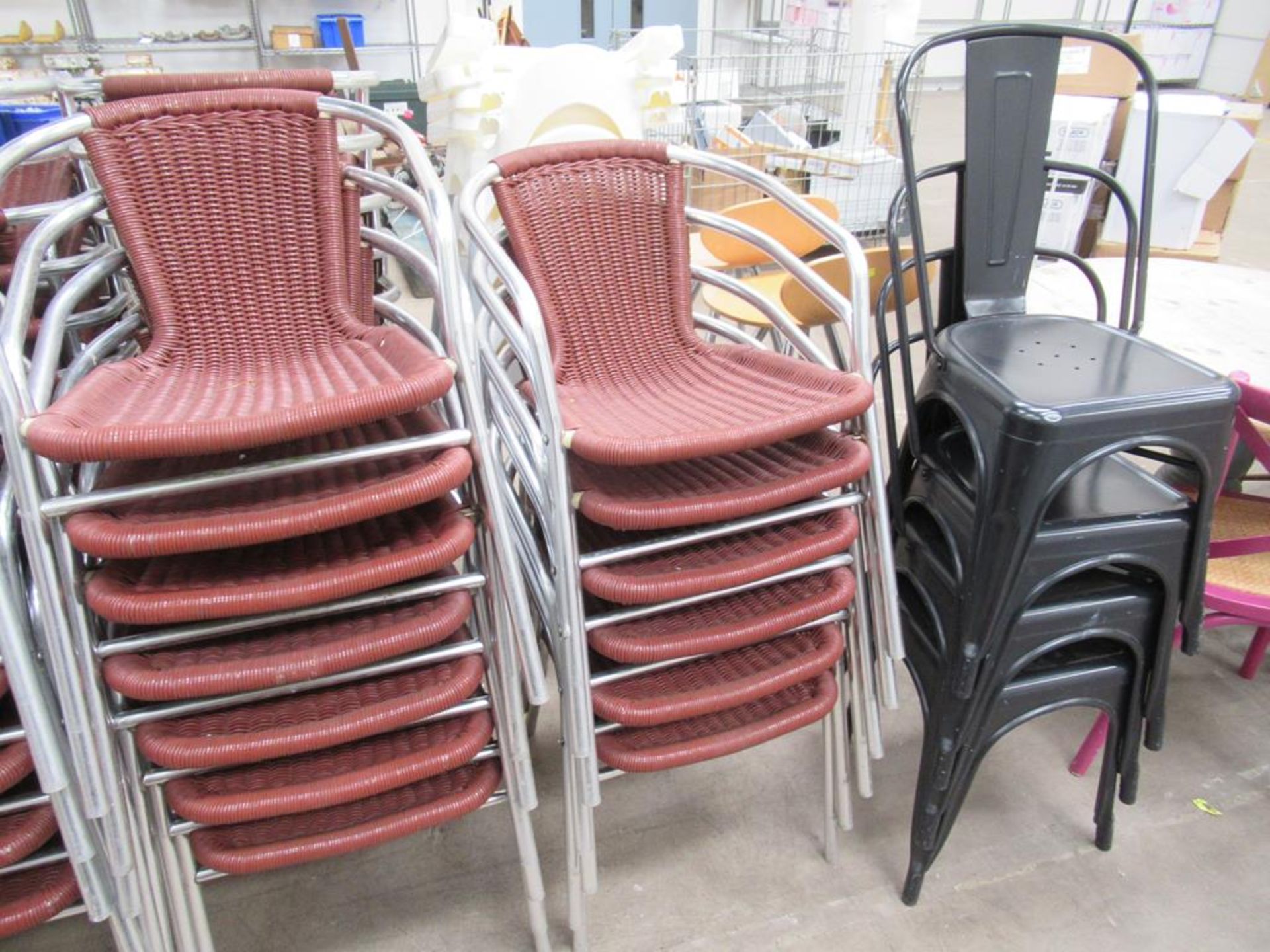 34 x Matching Stackable Chairs, 4 x High Chairs and other various Café Chairs - Image 3 of 3