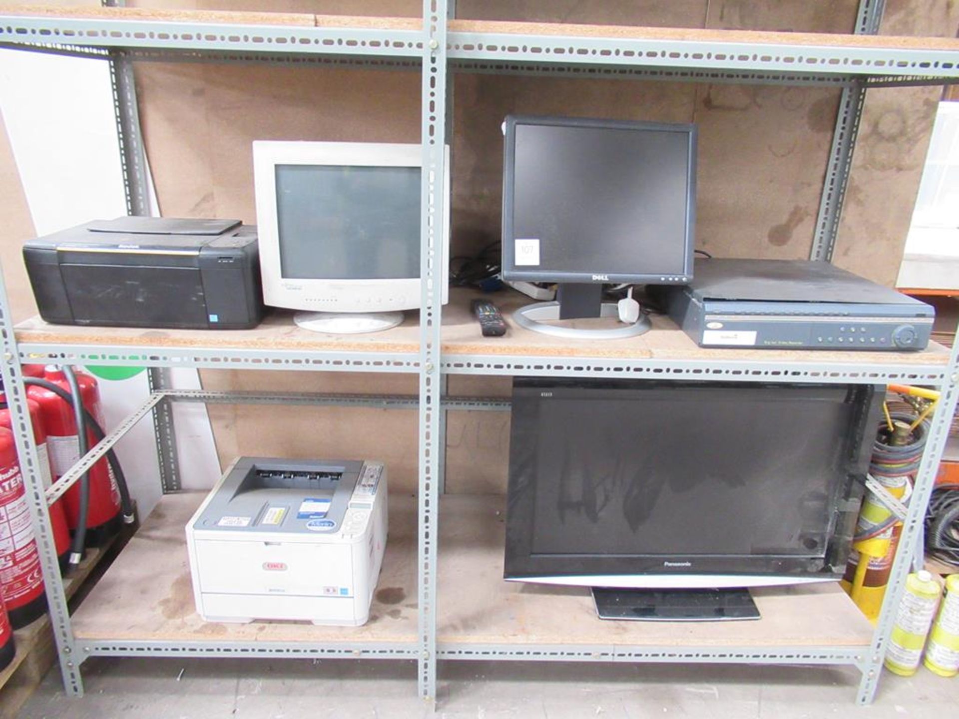 2 x shelves to include TV, Monitor, Printer, CCTV Recorder etc