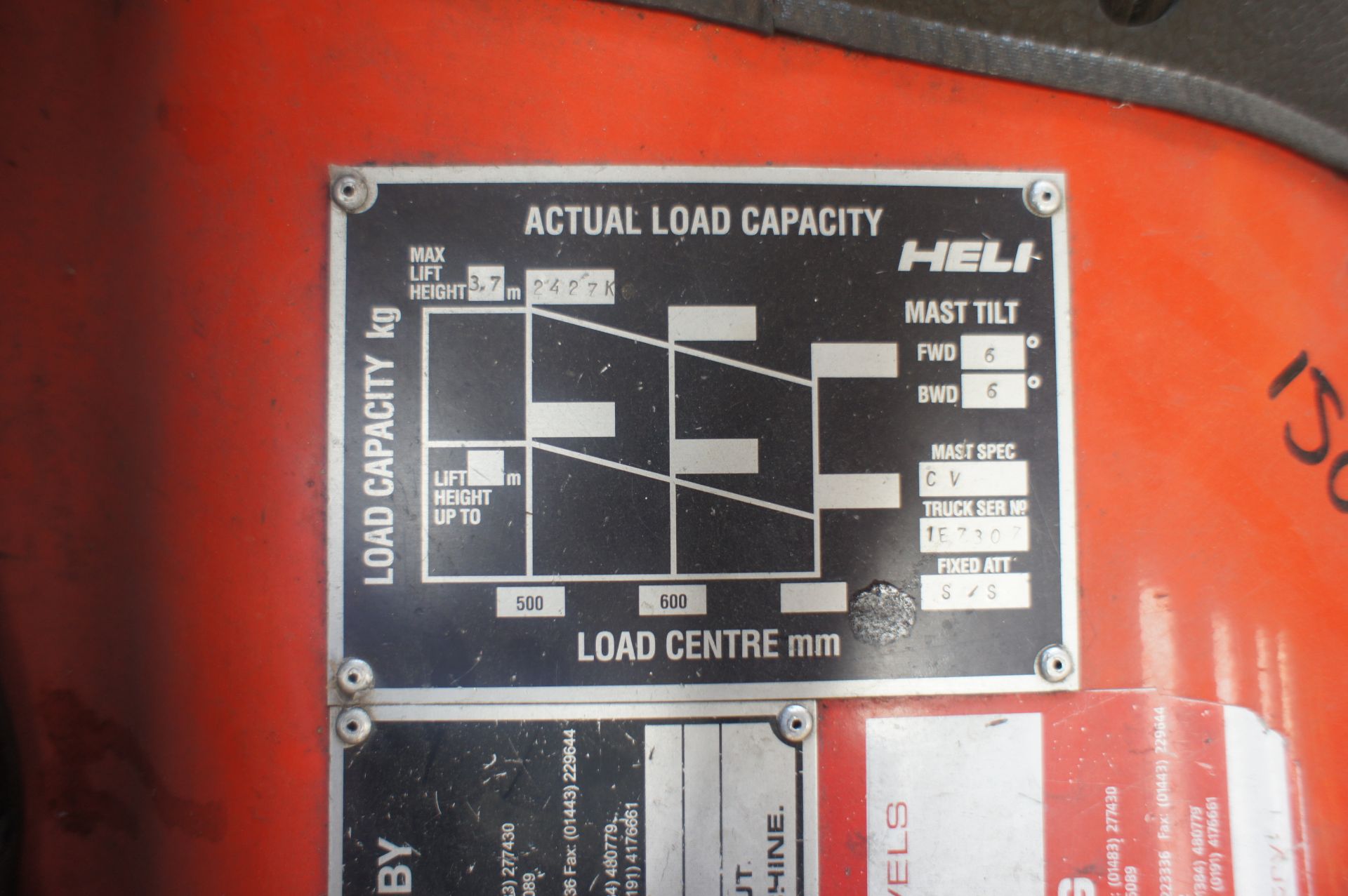 Heli FG250 LPG Forklift Truck, 2500kg capacity, duplex mast, side-shift, lift height: 3700mm, closed - Image 15 of 17