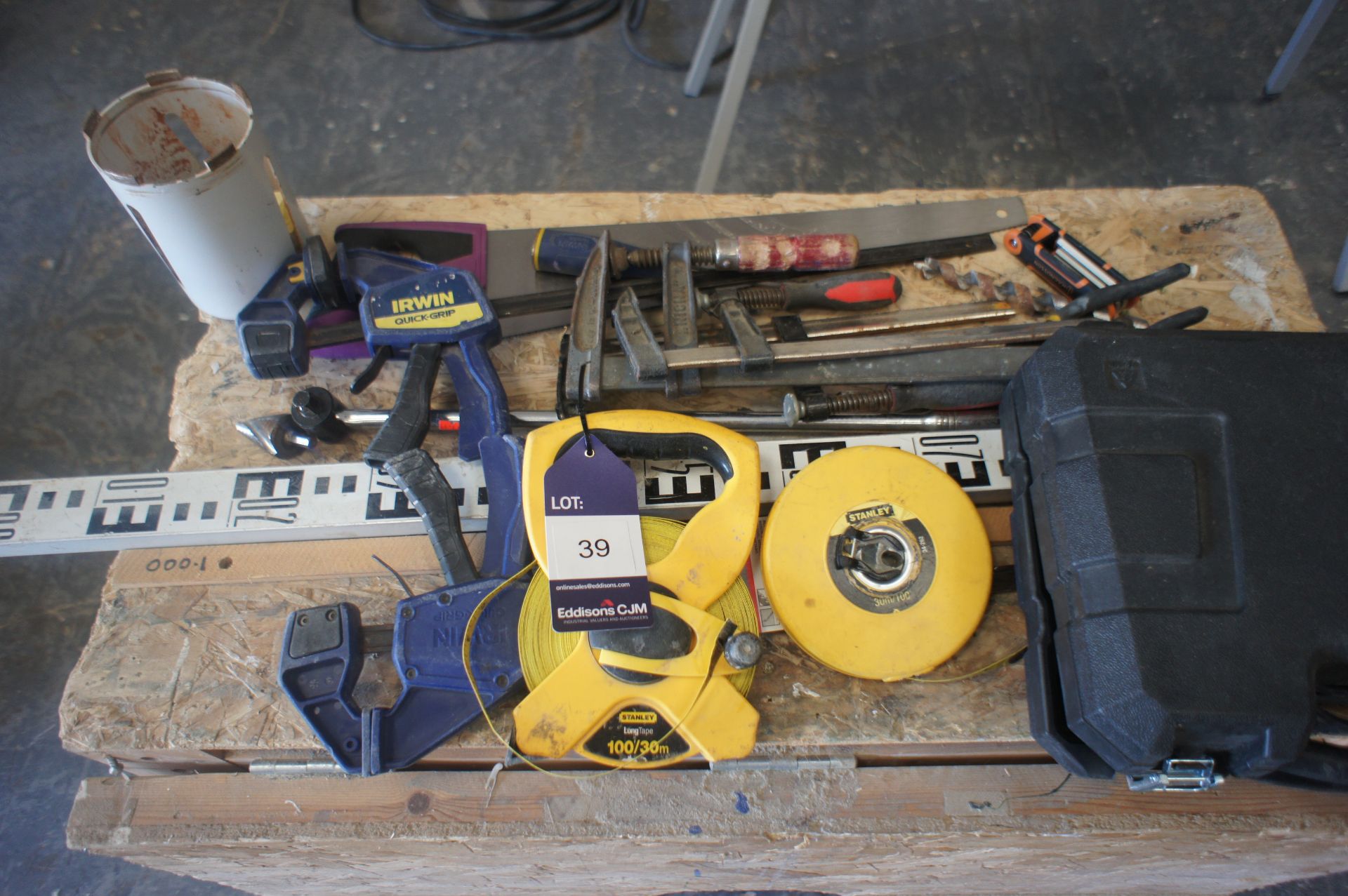 Mobile Workbench with Various Hand Tools, Clamps, Measures etc. - Image 5 of 5