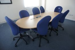 Boardroom Table – 8 Mobile Office Chairs