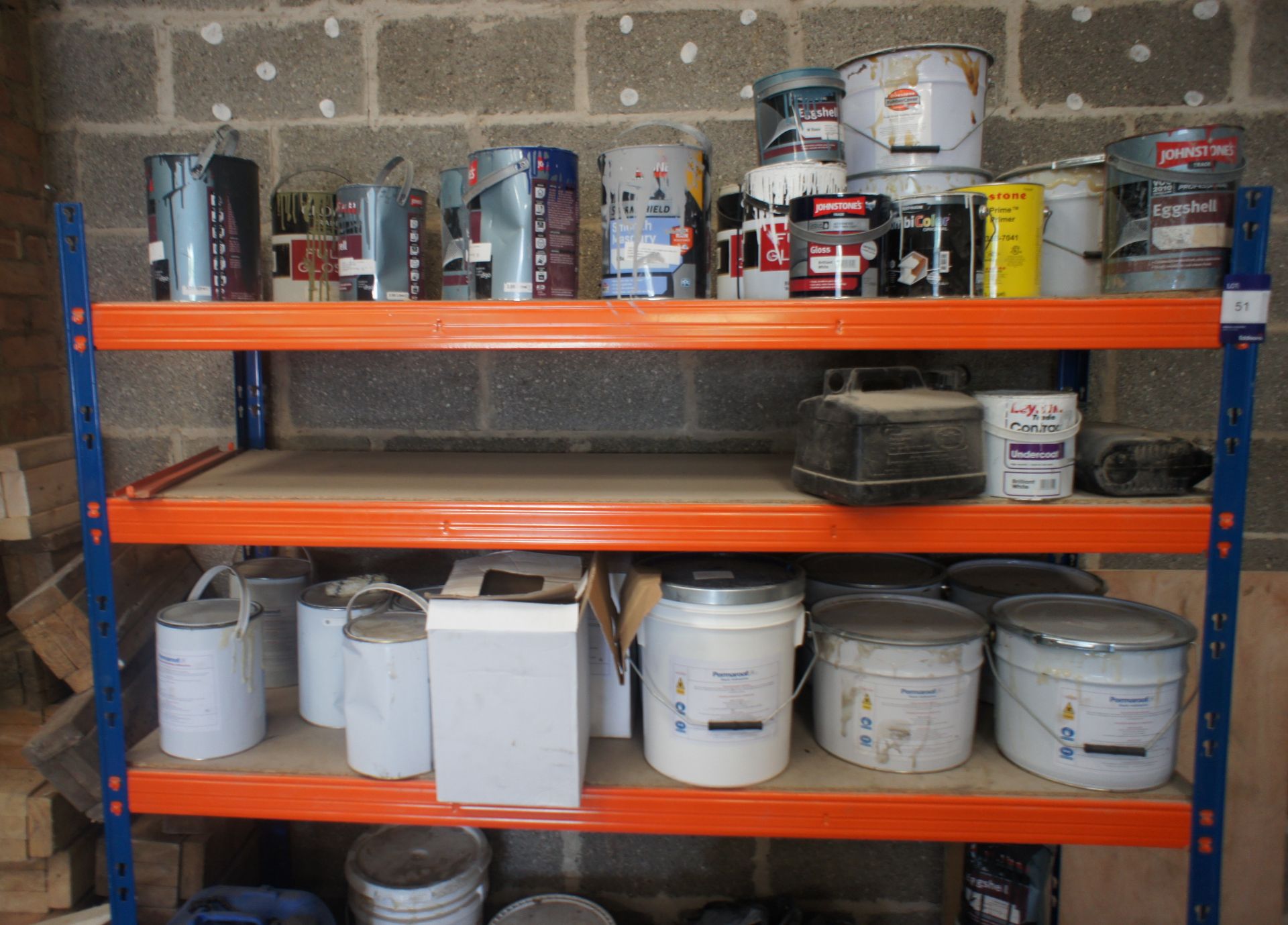 4 Tier Boltless Shelving & Contents Including Quantity of Paints, Solvents, Oils etc. - Image 3 of 4