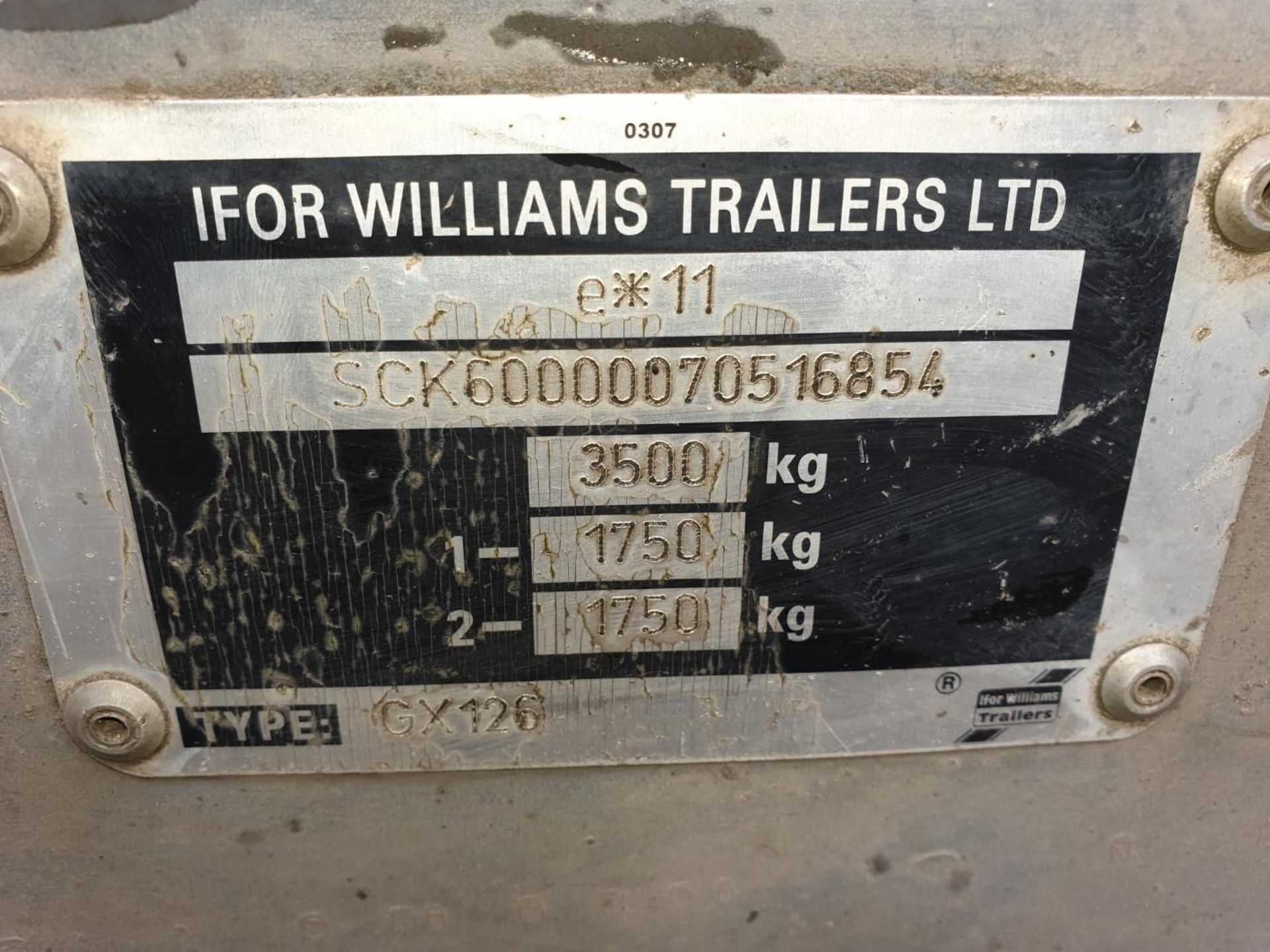 Ifor Williams 3500kg twin axle plant trailer (loca - Image 8 of 8