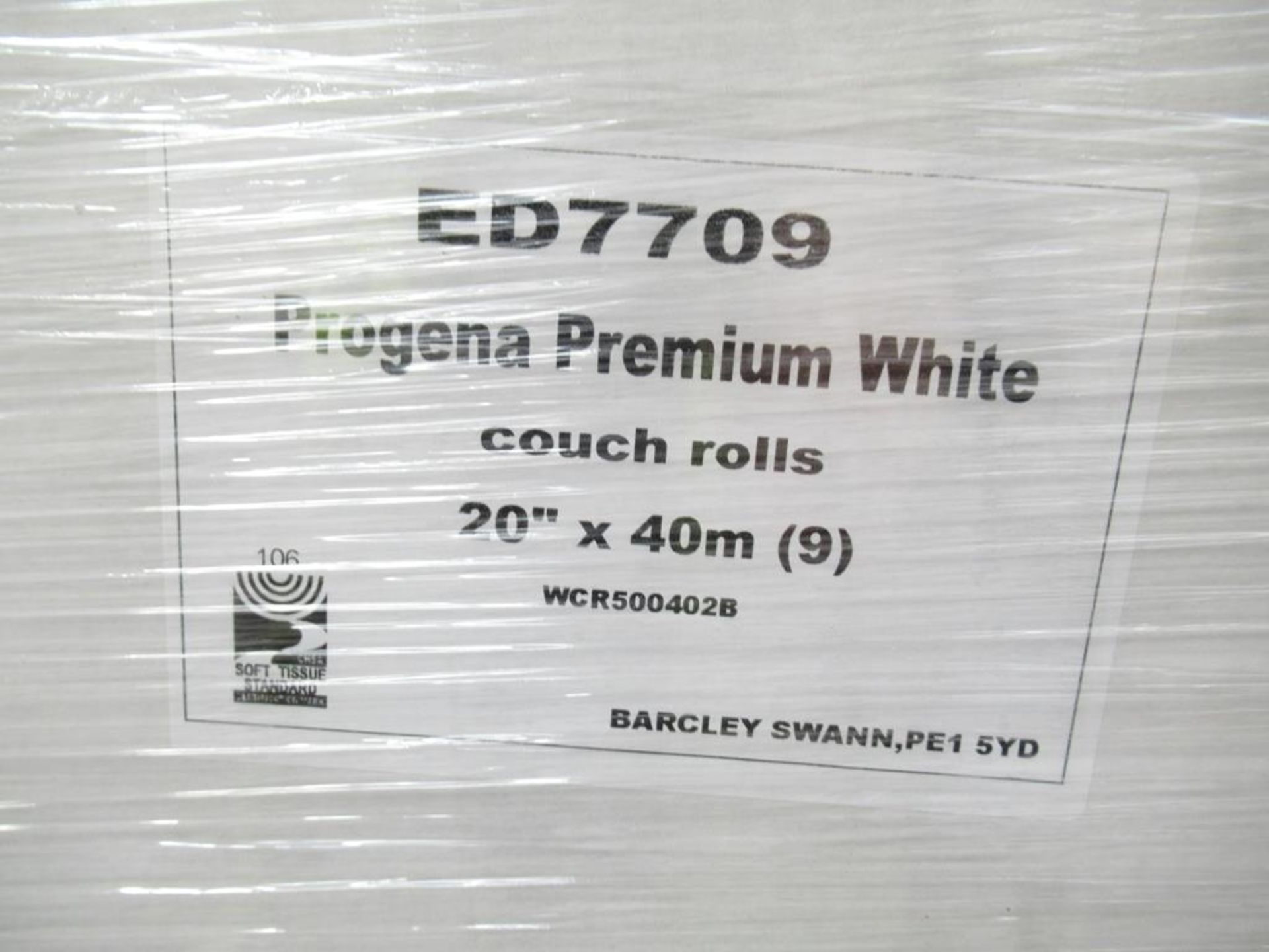 Pallet to contain 36 boxes of Progena Premium White Couch Rolls (20" x 40m per roll, 9 rolls per box - Image 2 of 2