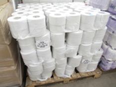 Approx 25 x packs of Mini-Jumbo Toilet Tissue 95mm x 150 mtrs x 2 ply x 12 rolls per pack 76mm core