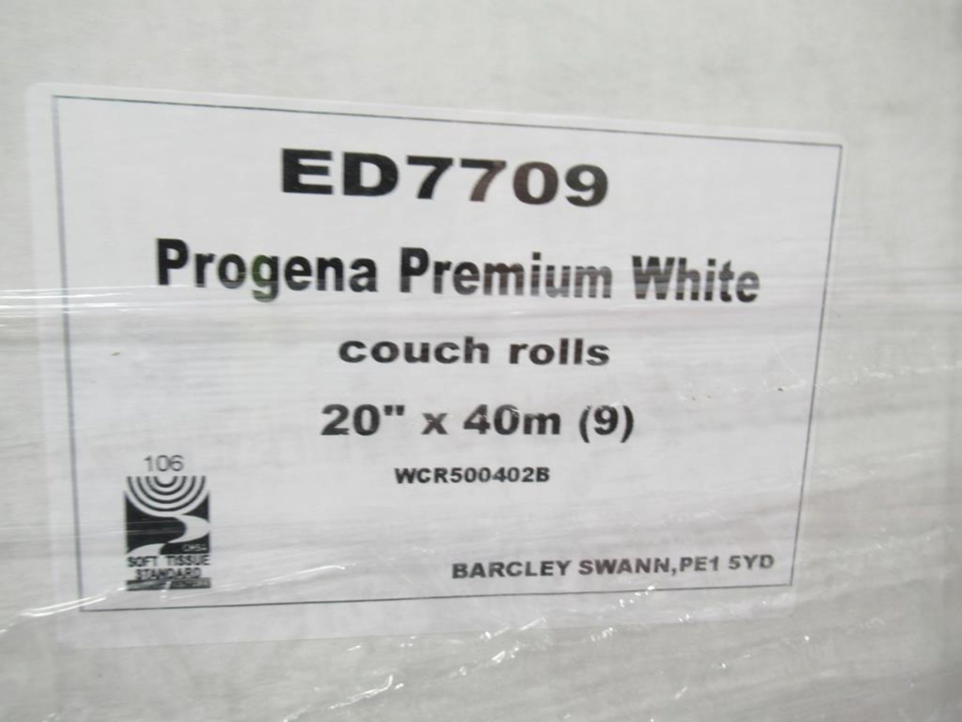 Pallet to contain 36 boxes of Progena Premium White Couch Rolls (20" x 40m per roll, 9 rolls per box - Image 2 of 2