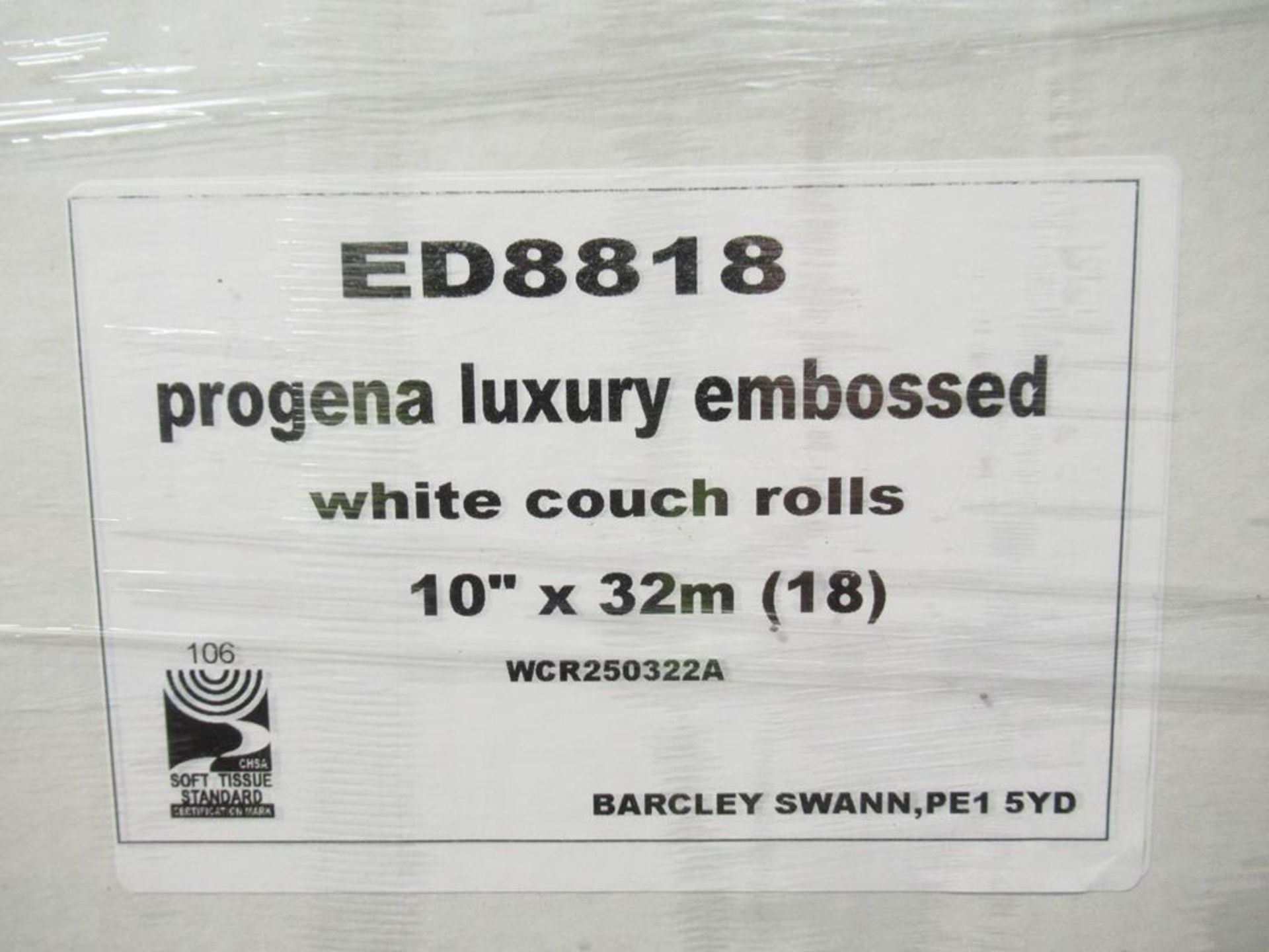 Pallet to contain 27 boxes of Progena Luxury Embossed White Couch Rolls (10" x 32m per roll, 18 roll - Image 2 of 2