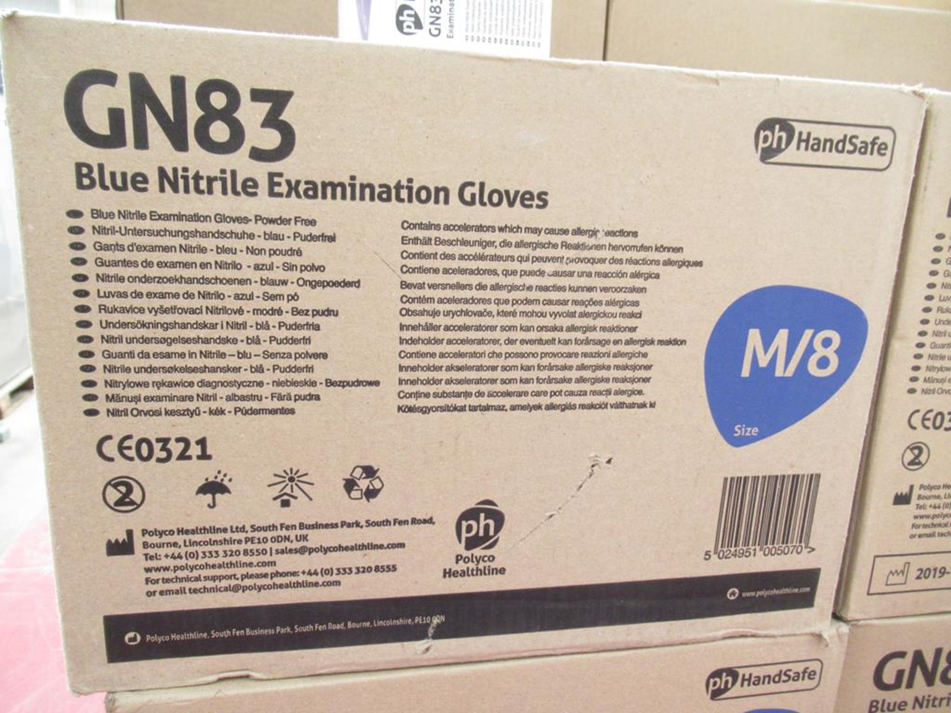 4 x boxes 10 packs per box of Polyco Healthcare GN83 Blue Nitrile Examination Gloves "Blue" Powder F - Image 3 of 4