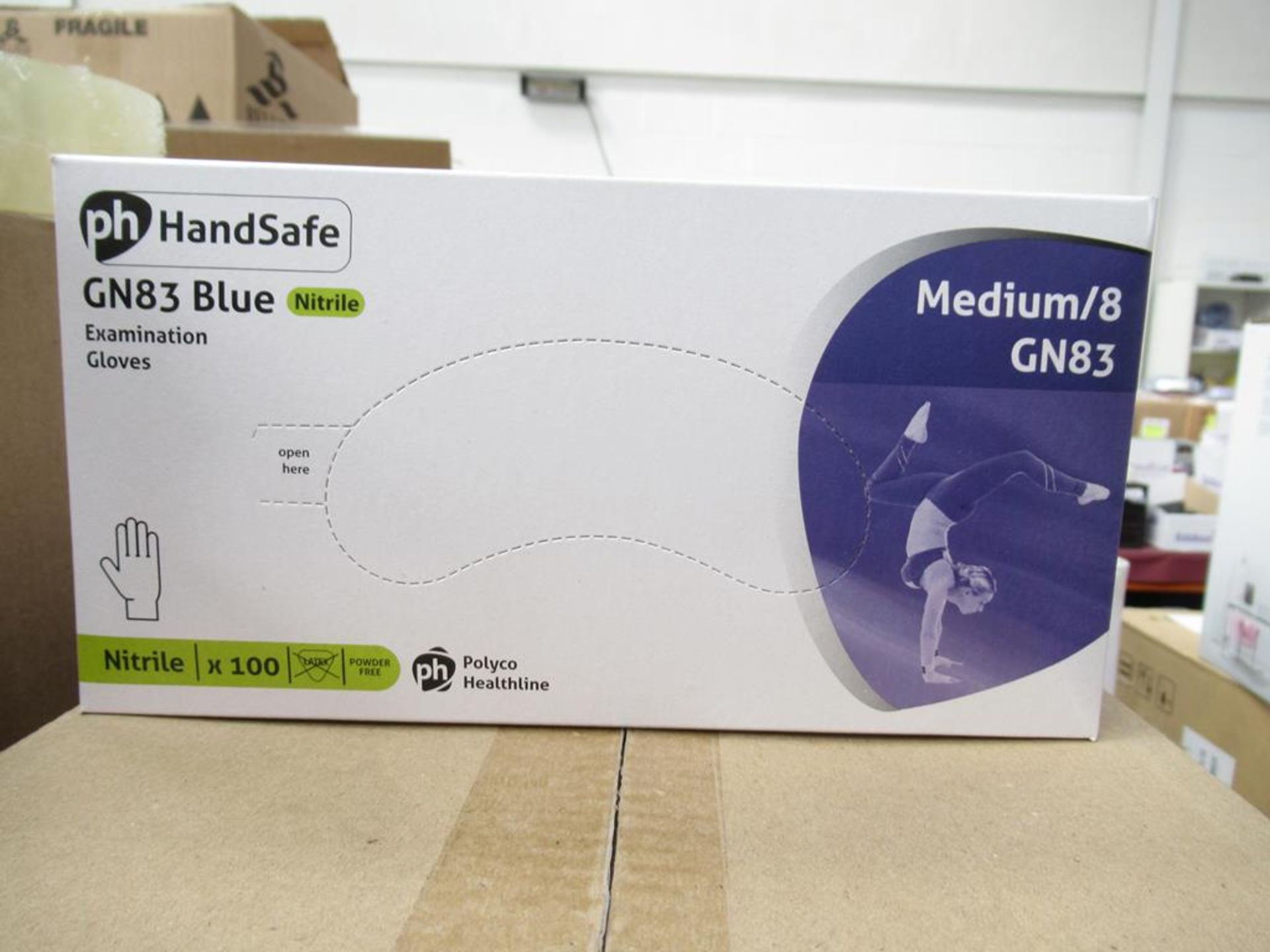 4 x boxes 10 packs per box of Polyco Healthcare GN83 Blue Nitrile Examination Gloves "Blue" Powder F - Image 4 of 4