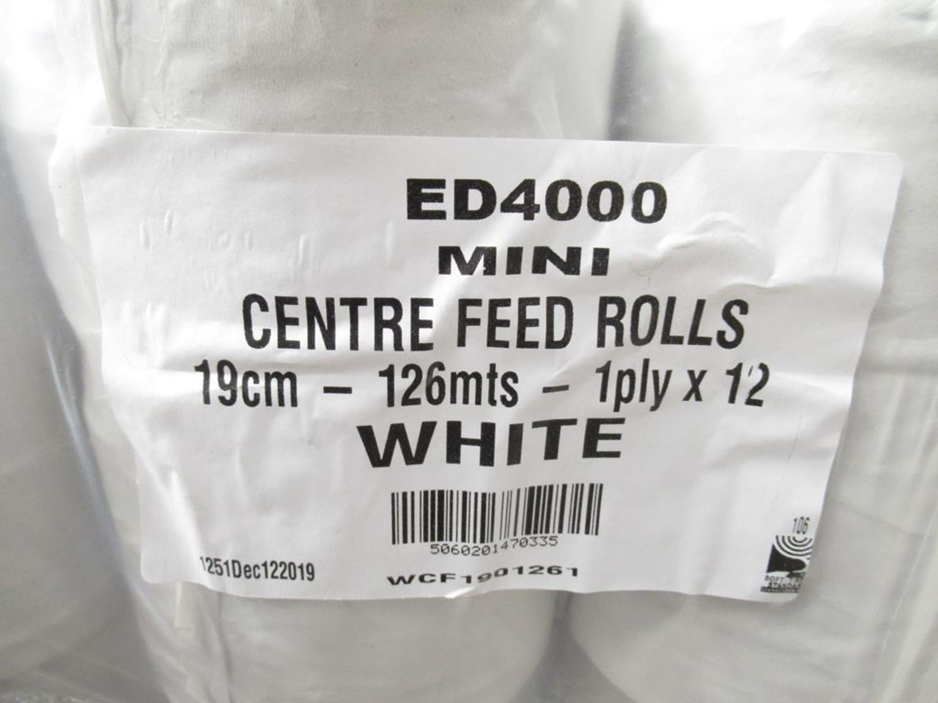 11 x packs 12 x rolls per pack of Mini Centre Feed Rolls 19cm -126mtrs - 1 ply - Image 3 of 3