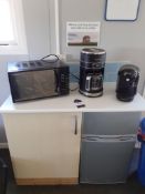 Login Undercounter Fridge-Freezer, Russell Hobbs Microwave and 2 Coffee Machines