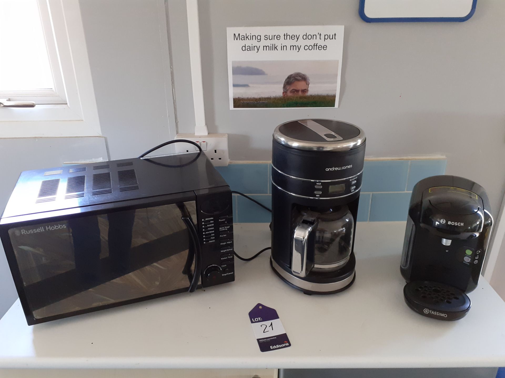 Login Undercounter Fridge-Freezer, Russell Hobbs Microwave and 2 Coffee Machines - Image 2 of 3