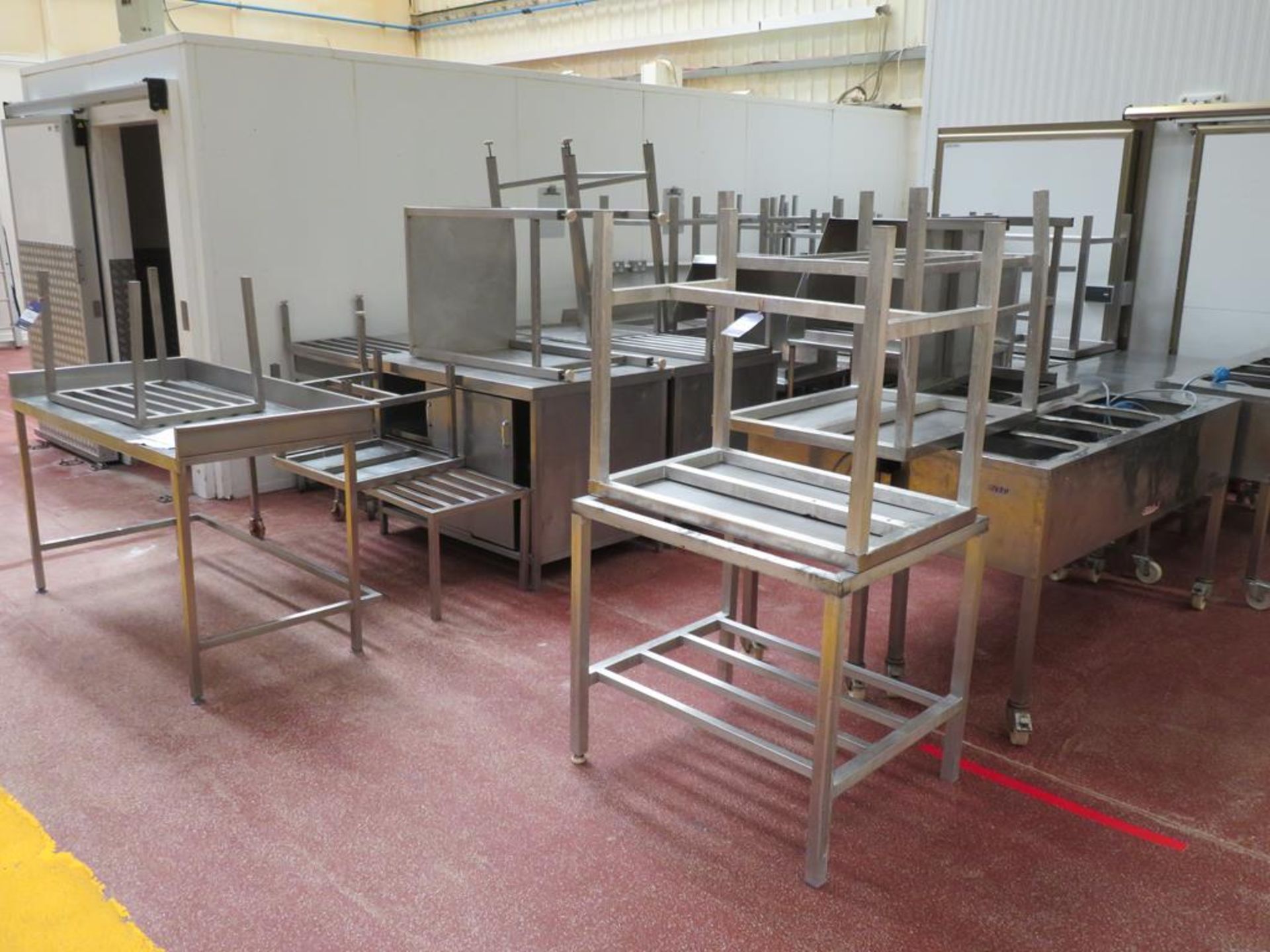 Qty of Stainless Steel & Aluminium Tables, Stands, Benches & Cabinets