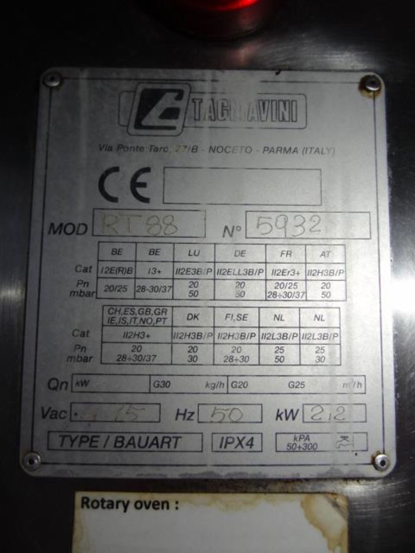 Tagliavini Gas Rotary Rack Oven. - Image 3 of 7