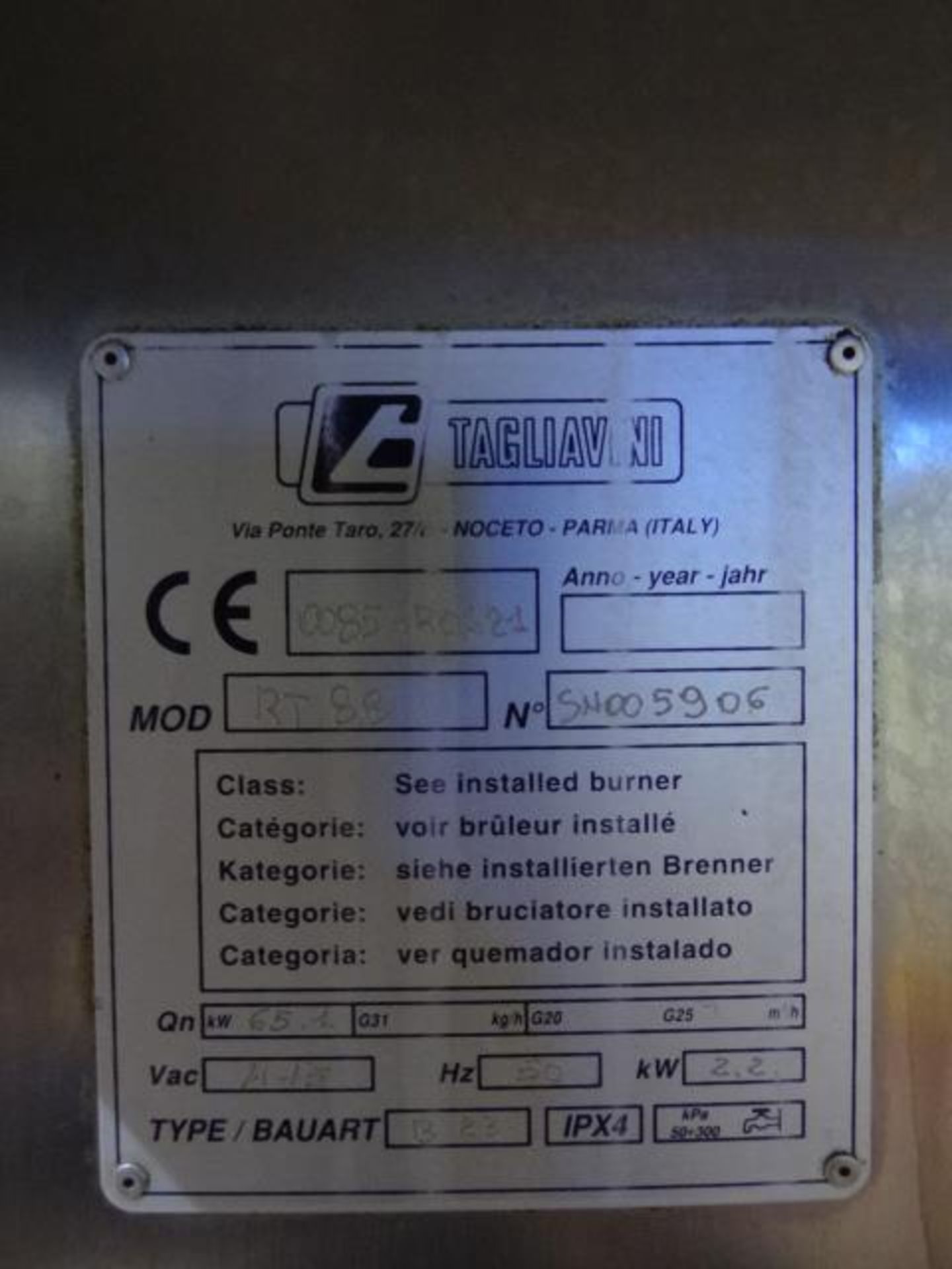 Tagliavini Gas Rotary Rack Oven. - Image 4 of 7