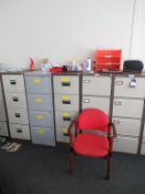 5 x four Drawer Metal Filing Cabinets Please Note Buyer to Remove