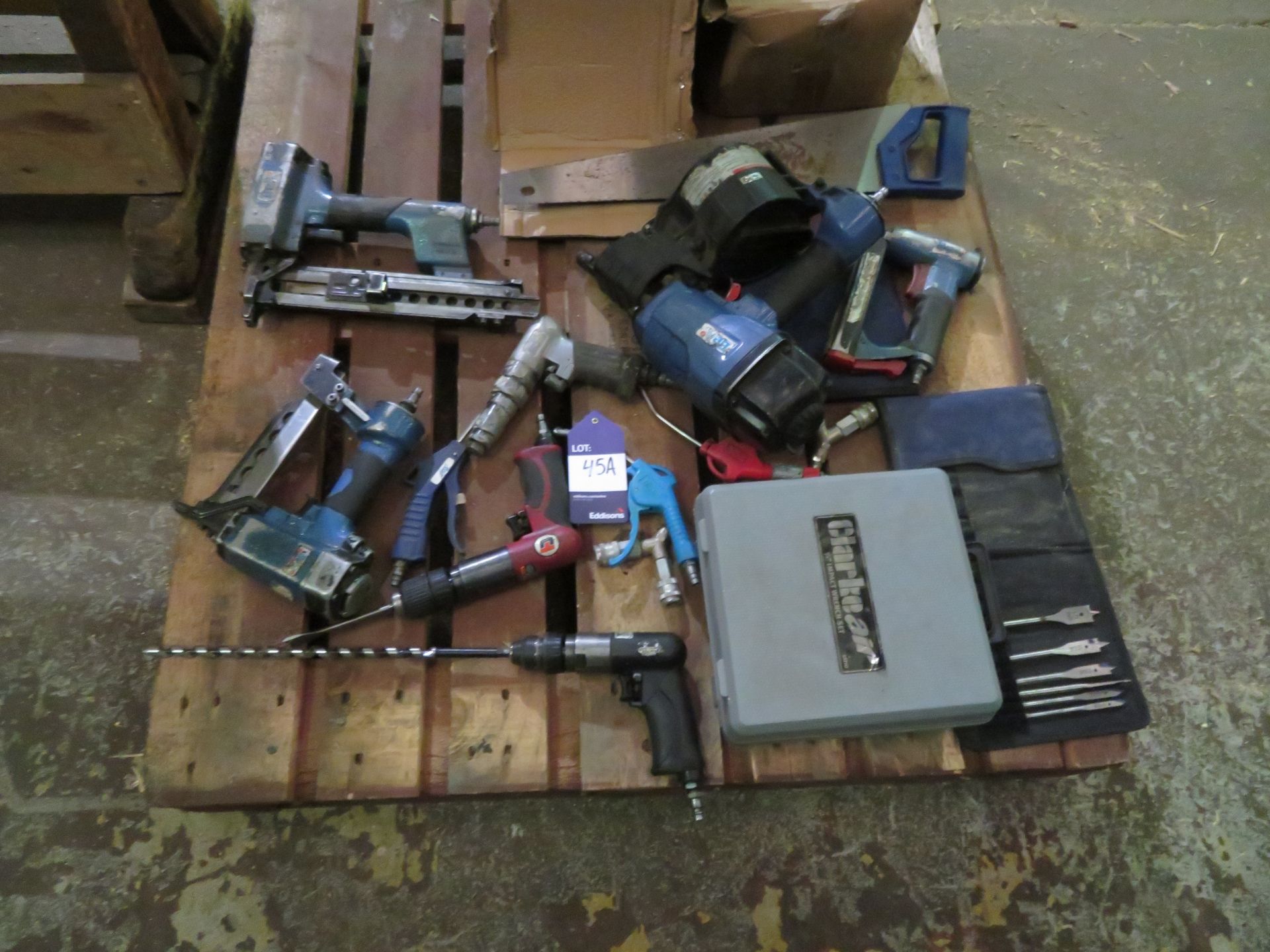 Pallet to contain 2 Pneumatic Staple Guns, Pneumatic Nail Gun, Pneumatic Drills etc